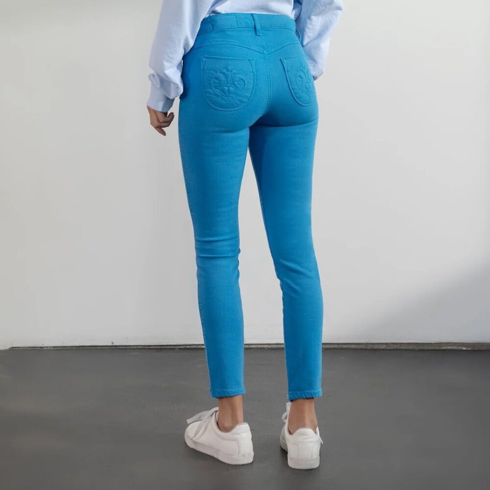 SIWY Lynette Skinny Mid Rise Jeans Blue Lagoon (azure) sz 24 XS NEW NWT